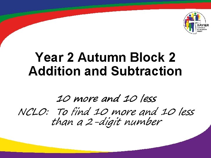 Year 2 Autumn Block 2 Addition and Subtraction 10 more and 10 less NCLO: