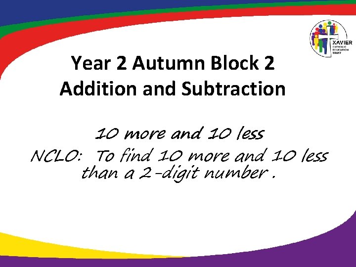 Year 2 Autumn Block 2 Addition and Subtraction 10 more and 10 less NCLO: