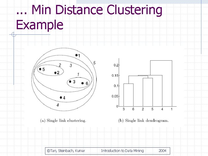 . . . Min Distance Clustering Example ©Tan, Steinbach, Kumar Introduction to Data Mining