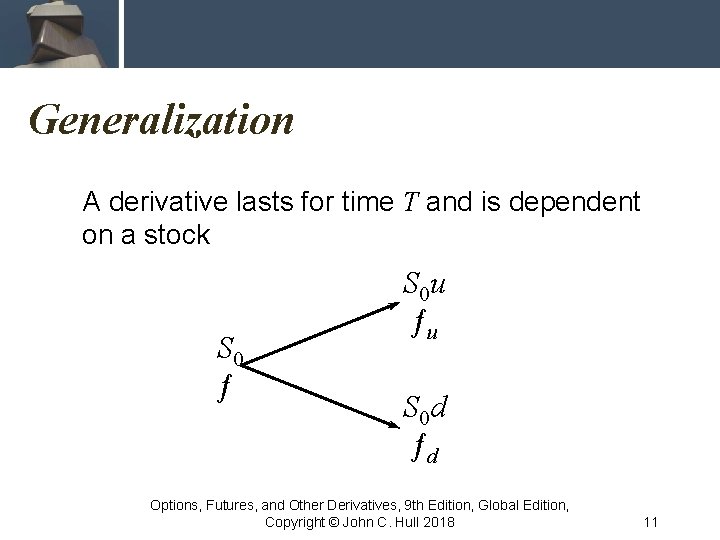 Generalization A derivative lasts for time T and is dependent on a stock S