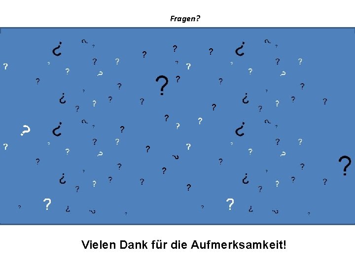 Fragen? ? ? ? ? ? ? ? ? ? Vielen Dank für die