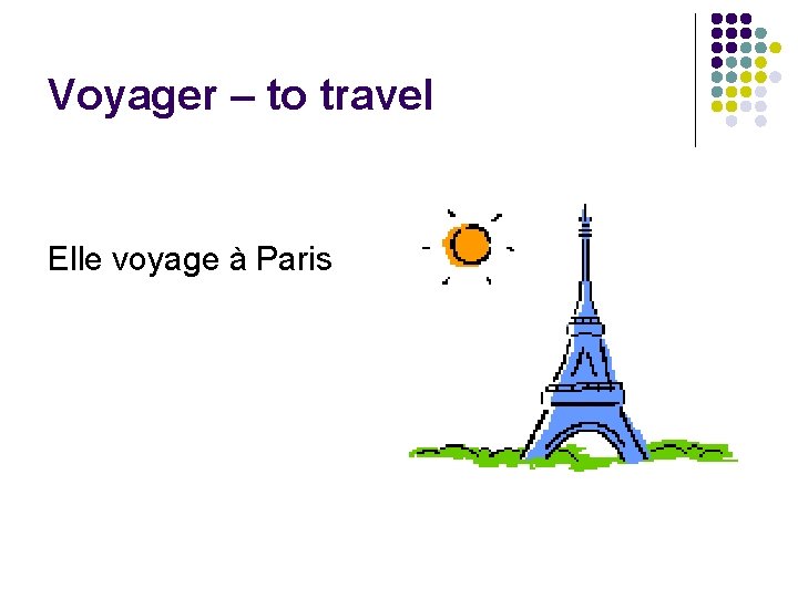 Voyager – to travel Elle voyage à Paris 
