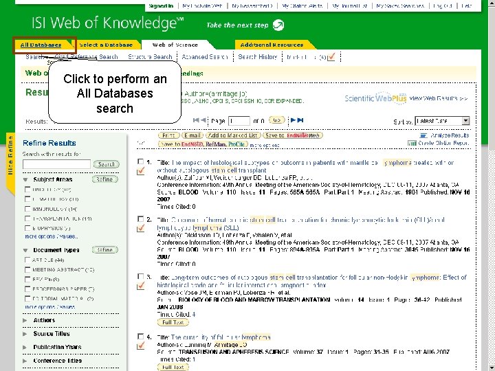 Click to perform an All Databases search Click to perform an All Databases search