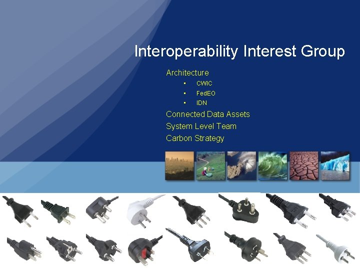 Interoperability Interest Group Architecture • CWIC • Fed. EO • IDN Connected Data Assets