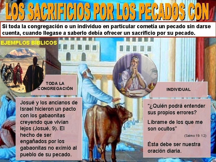 Si toda la congregación o un individuo en particular cometía un pecado sin darse