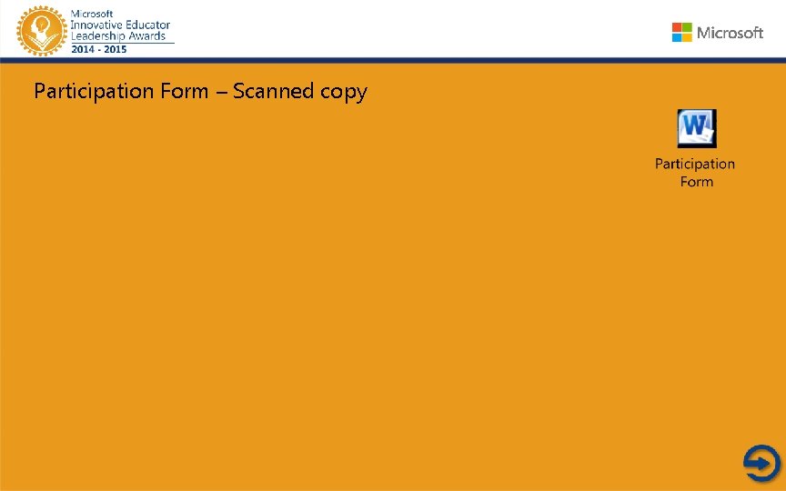 Participation Form – Scanned copy 