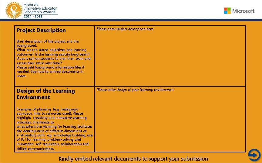 Project Description Please enter project description here Brief description of the project and the