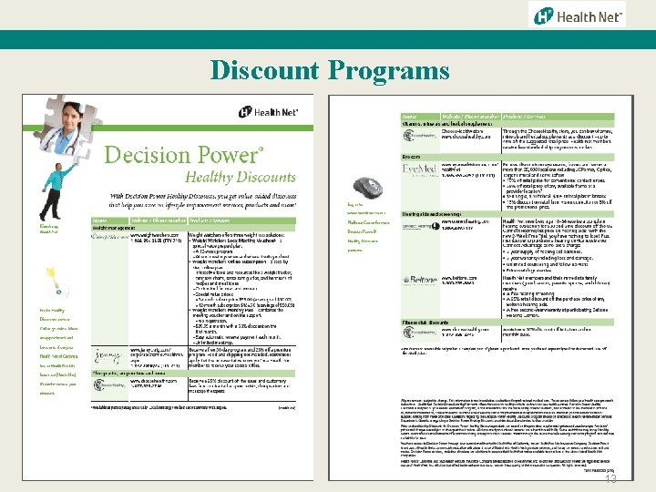Discount Programs 13 