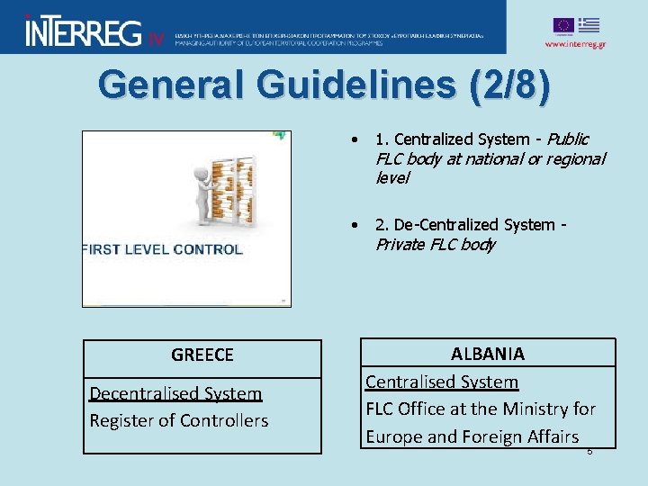 General Guidelines (2/8) GREECE Decentralised System Register of Controllers • 1. Centralized System -