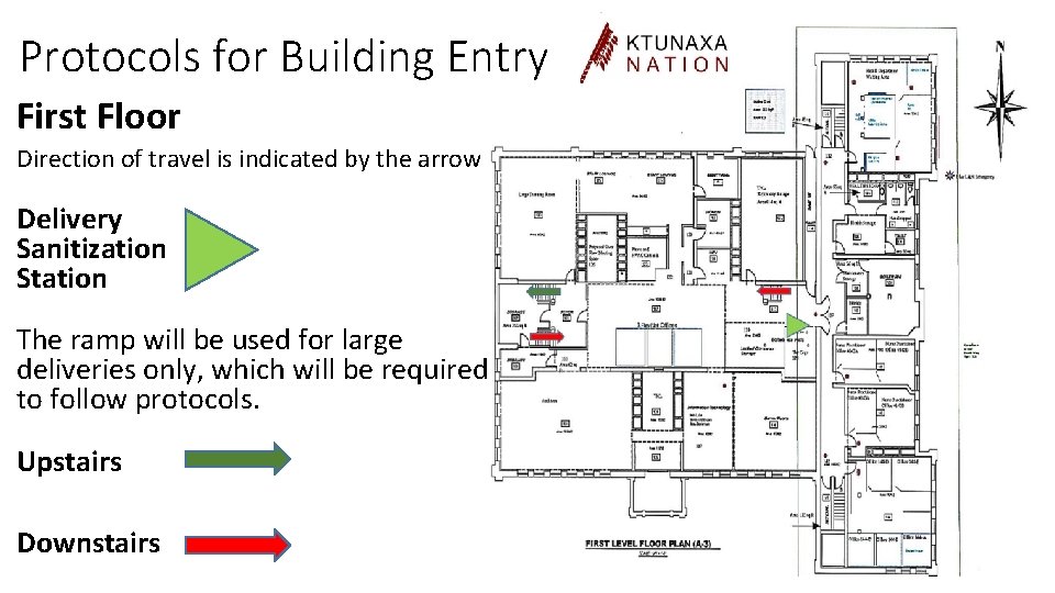 Protocols for Building Entry First Floor Direction of travel is indicated by the arrow