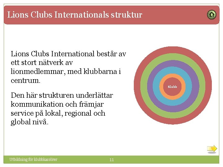 Lions Clubs Internationals struktur Lions Clubs International består av ett stort nätverk av lionmedlemmar,