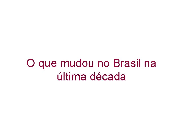 O que mudou no Brasil na última década 