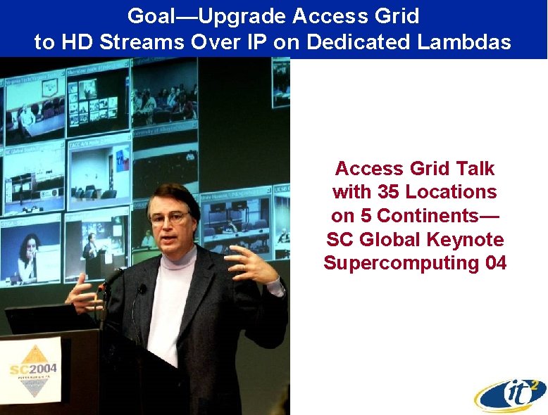 Goal—Upgrade Access Grid to HD Streams Over IP on Dedicated Lambdas Access Grid Talk