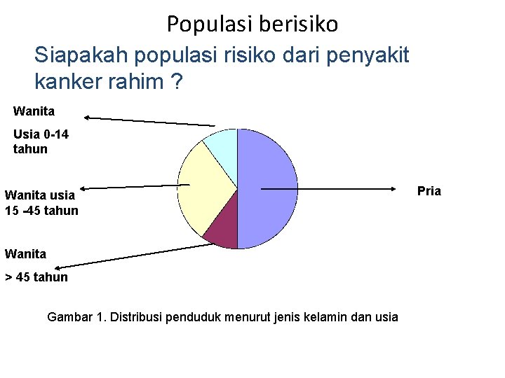 Populasi berisiko Siapakah populasi risiko dari penyakit kanker rahim ? Wanita Usia 0 -14