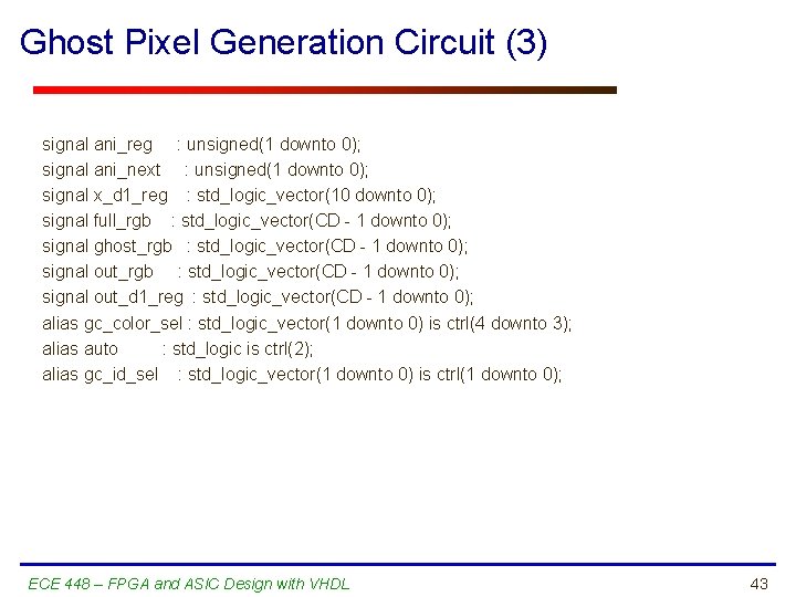 Ghost Pixel Generation Circuit (3) signal ani_reg : unsigned(1 downto 0); signal ani_next :