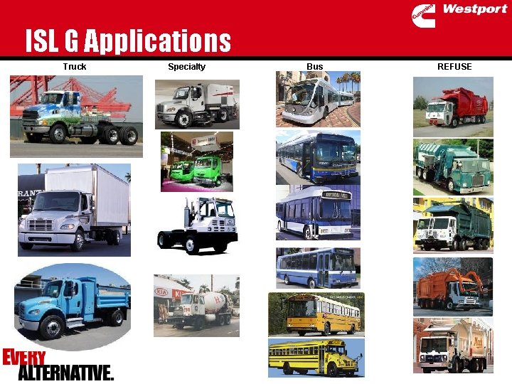 ISL G Applications Truck Specialty Bus REFUSE 