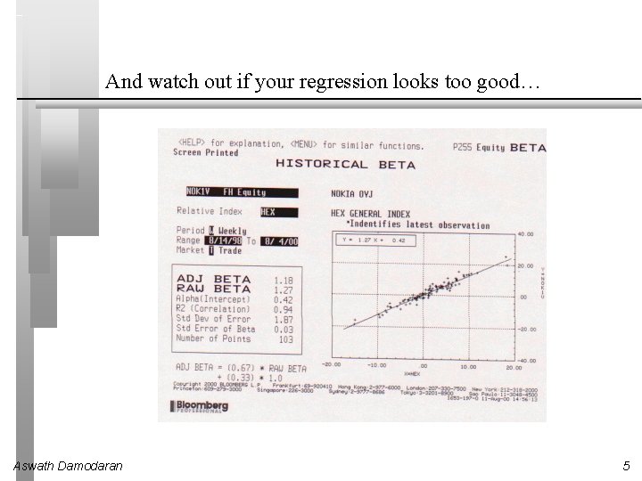 And watch out if your regression looks too good… Aswath Damodaran 5 