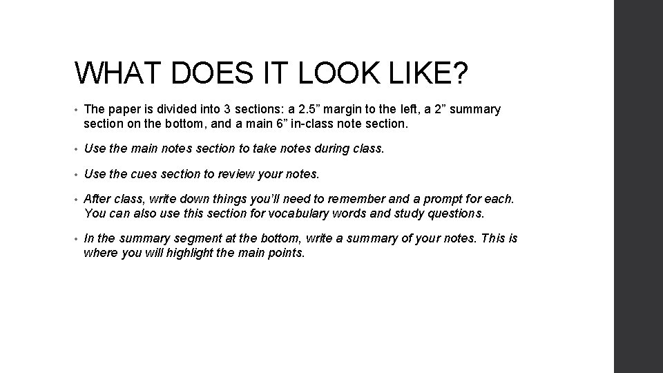 WHAT DOES IT LOOK LIKE? • The paper is divided into 3 sections: a