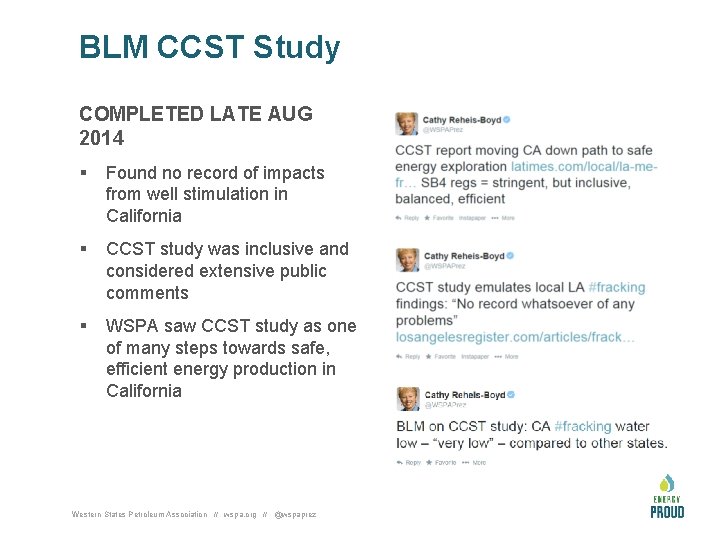 BLM CCST Study COMPLETED LATE AUG 2014 § Found no record of impacts from