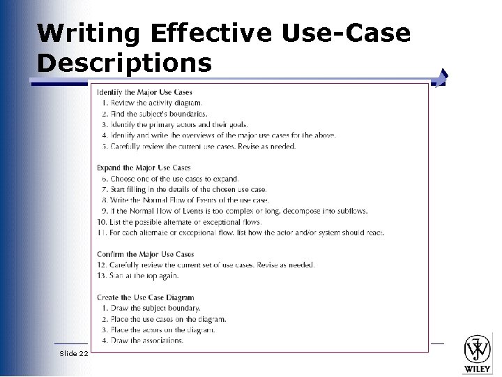 Writing Effective Use-Case Descriptions Slide 22 Writing Effective Use-Case Descriptions Slide 22