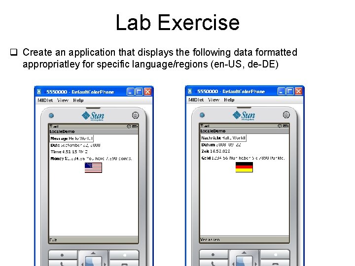 Lab Exercise q Create an application that displays the following data formatted appropriatley for
