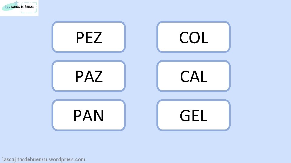 PEZ COL PAZ CAL PAN GEL lascajitasdebuensu. wordpress. com 