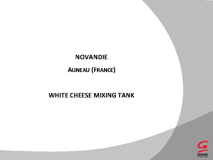 NOVANDIE AUNEAU (FRANCE) WHITE CHEESE MIXING TANK 