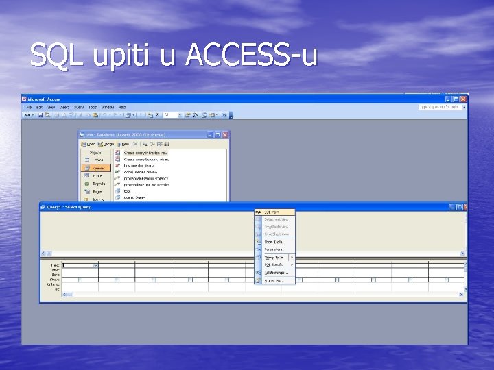 SQL upiti u ACCESS-u 