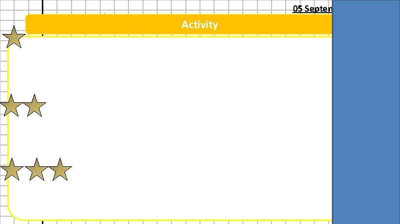 Forming and Solving Equations : Activity Learning Objective Learning Outcomes 05 September 2021 