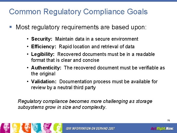 Common Regulatory Compliance Goals § Most regulatory requirements are based upon: • Security: Maintain