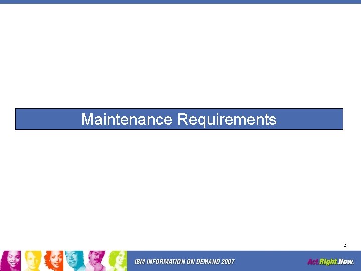 Maintenance Requirements 72 