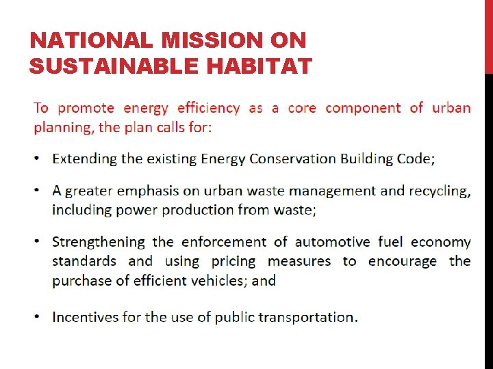 NATIONAL MISSION ON SUSTAINABLE HABITAT 