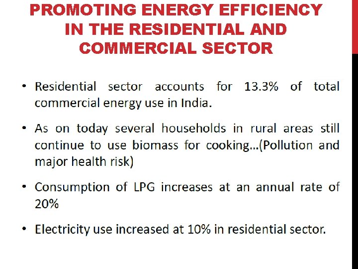 PROMOTING ENERGY EFFICIENCY IN THE RESIDENTIAL AND COMMERCIAL SECTOR 