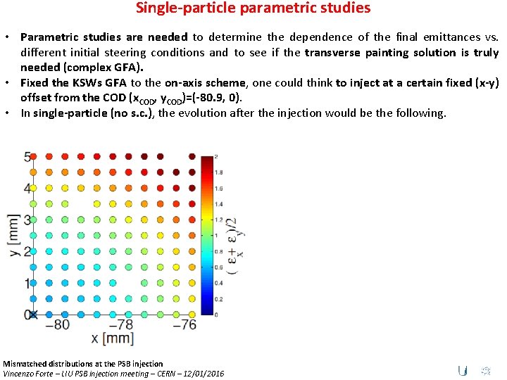 Single-particle parametric studies • Parametric studies are needed to determine the dependence of the