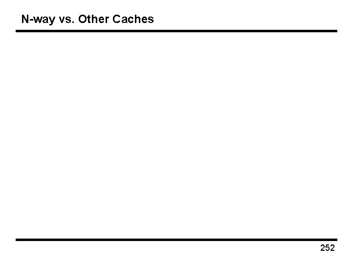 N-way vs. Other Caches 252 