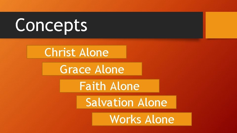 Concepts Christ Alone Grace Alone Faith Alone Salvation Alone Works Alone 