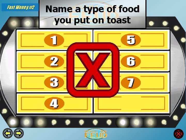 Fast Money #2 Name a type of food you put on toast Jam 18