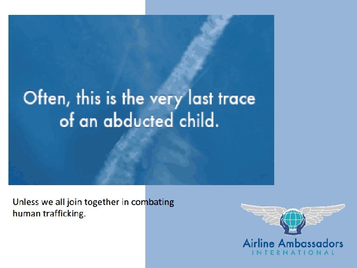 Thank you for support of efforts To fight human trafficking 