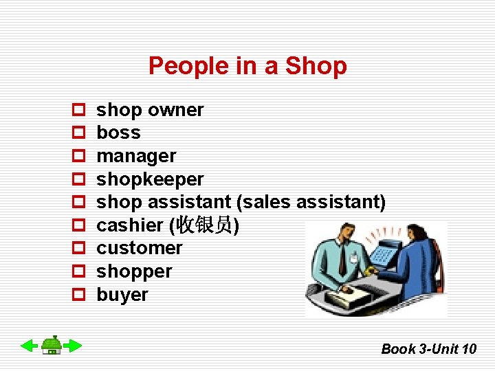 People in a Shop p p p p shop owner boss manager shopkeeper shop