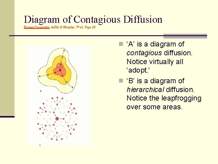 Diagram of Contagious Diffusion Human Geography, de. Blij & Murphy, 7 th ed. Page