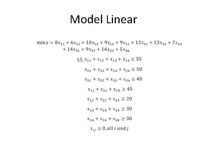 Model Linear 