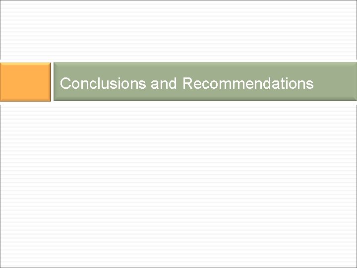 Conclusions and Recommendations 