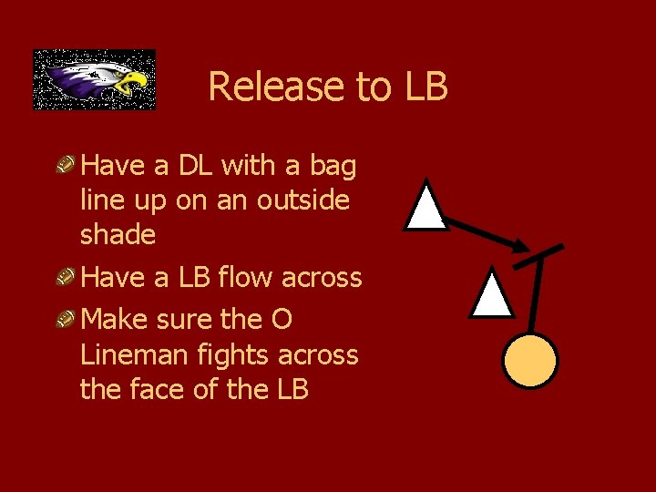 Release to LB Have a DL with a bag line up on an outside