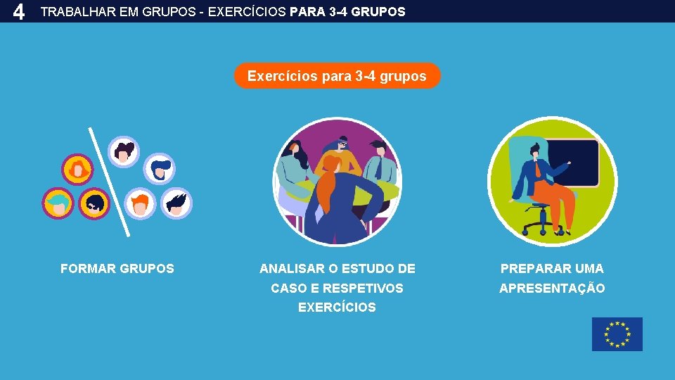 4 TRABALHAR EM GRUPOS - EXERCÍCIOS PARA 3 -4 GRUPOS Exercícios para 3 -4