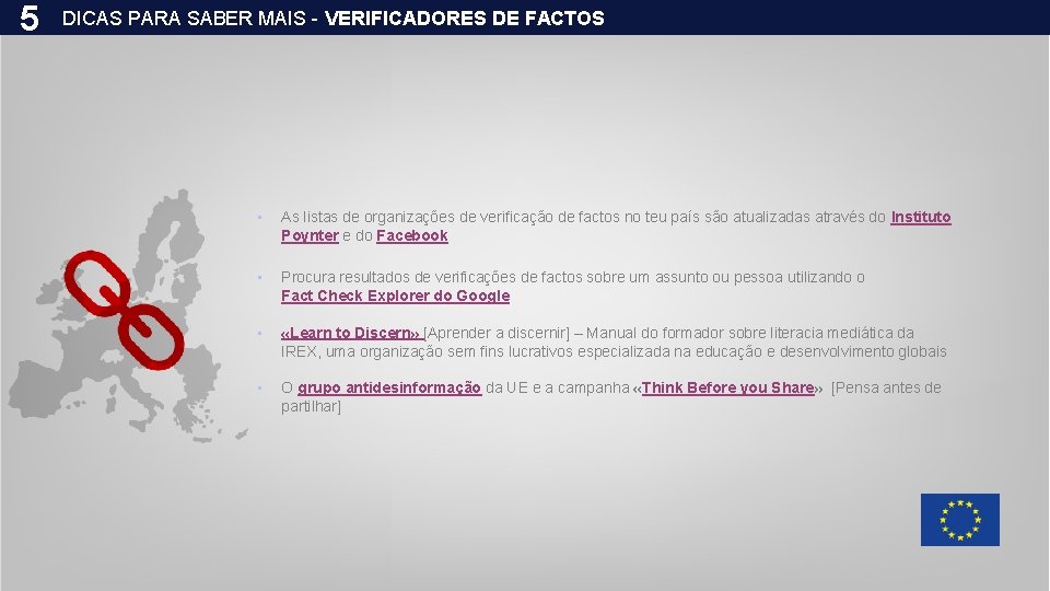 5 DICAS PARA SABER MAIS - VERIFICADORES DE FACTOS • As listas de organizações