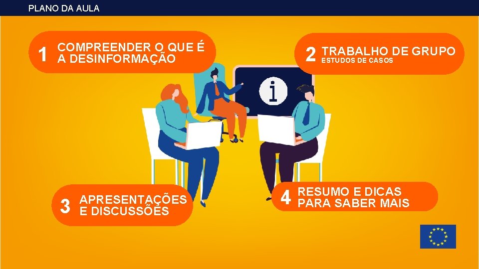 PLANO DA AULA 1 COMPREENDER O QUE É A DESINFORMAÇÃO 3 APRESENTAÇÕES E DISCUSSÕES