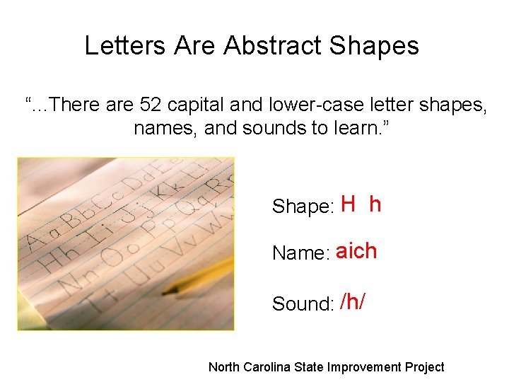 Letters Are Abstract Shapes “. . . There are 52 capital and lower-case letter