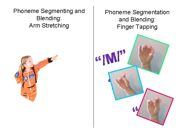 Phoneme Segmenting and Blending: Arm Stretching Phoneme Segmentation and Blending: Finger Tapping 