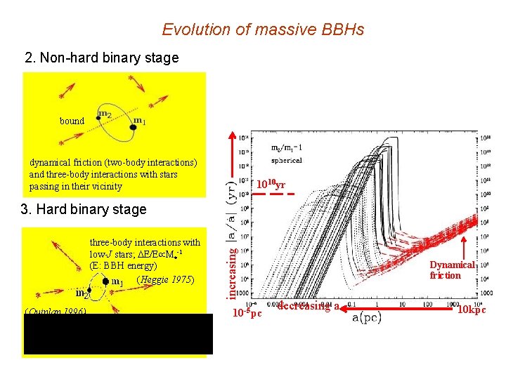 Evolution of massive BBHs 2. Non-hard binary stage bound dynamical friction (two-body interactions) and