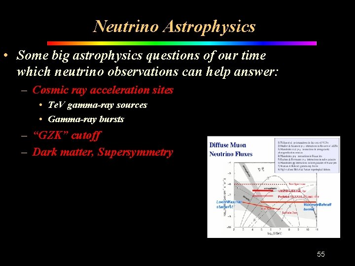 Neutrino Astrophysics • Some big astrophysics questions of our time which neutrino observations can
